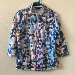 Onque Casual Zippier Front 3/4 Sleeves Jacket M